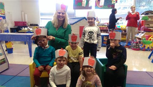 Wearing our Johnny Appleseed Hats! 